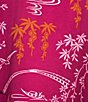Color:Pink Multi - Image 3 - N by Natori Satin Allover Printed Mandarin Collar 3/4 Sleeve Button-Front Pajama Set