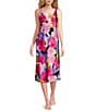 Color:Pink Multi - Image 1 - N by Natori Sleeveless V-Neck Satin Floral Coordinating Nightgown