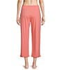 Color:Melon - Image 2 - N by Natori Solid Knit Drawstring Tie Waist Side Pocket Coordinating Cropped Lounge Pant