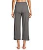 Color:Heather Grey - Image 2 - N by Natori Solid Knit Drawstring Tie Waist Side Pocket Coordinating Cropped Lounge Pant