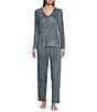 Color:Blue Granite - Image 3 - N By Natori Unwind Feathered-Chenille Coordinating Lounge Pants