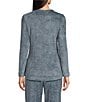 Color:Blue Granite - Image 2 - N By Natori Unwind Feathered-Chenille V-Neck High-Low Hem Long Sleeve Coordinating Lounge Top