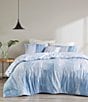 Color:Blue - Image 1 - N Natori Brush Stroke Print Reversible Oversized Comforter Set
