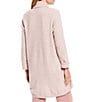 Color:Heather Nude Blush - Image 2 - N Natori Chenille Open Front Lounge Cardigan