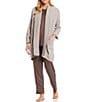 Natori N Natori Chenille Open Front Lounge Cardigan, Color:Truffle - Image 3