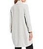 Color:Heather Dove Grey - Image 2 - N Natori Chenille Open Front Lounge Cardigan