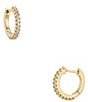 Color:Gold - Image 1 - 12mm Pave Crystal Huggie Hoop Earrings