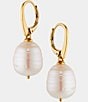 Color:Gold - Image 1 - 12mm Freshwater Pearl Gold Drop Earrings