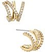 Color:Gold - Image 1 - 18K Gold Twilight Multi Cage Crystal Hoop Earrings