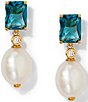 Nadri Blue Lagoon Pearl Drop Earrings,New Products : American Fashion Style Bags On Sale