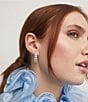 Nadri Cassi Double Row C Hoop Earrings, Color:Silver - Image 3
