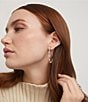 Nadri Cassi Pave C Crystal Hoop Earrings, Color:Gold - Image 2