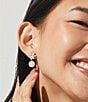 Color:Gold - Image 2 - Chiara Pearl Crystal Drop Earrings