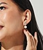 Nadri Chiara Pearl Crystal Drop Earrings, Color:Gold - Image 3