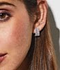 Color:Silver - Image 2 - Crystal J Hoop Earrings