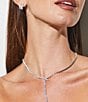 Color:Silver - Image 3 - Crystal J Hoop Earrings