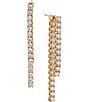 Color:Gold - Image 1 - CZ Stone Linear Front Back Earrings