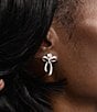 Nadri Eros CZ Small Bow Drop Earrings - Image 2