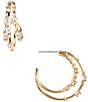 Nadri Everleigh Multi C Hoop Earrings, Color:Gold - Image 1