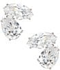 Nadri Everleigh Stud Earrings, Color:Silver - Image 1