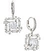 Color:Silver - Image 1 - Gwen Cluster Crystal Drop Earrings