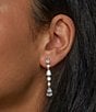 Nadri Halle Crystal Long Linear Earrings, Color:Silver - Image 2