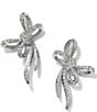 Nadri Le Bisou Pave Bow Drop Earrings, Color:Silver - Image 1