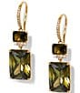 Nadri Macaron Double Stone Drop Earrings, Color:Gold/Green - Image 1