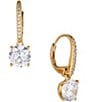 Color:Gold - Image 1 - Modern Love Round CZ Crystal Drop Earrings