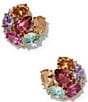 Nadri Mojito Multi Stone Button Stud Earrings - Image 1