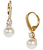 Nadri Faux-Pearl Crystal Drop Earrings - Image 1