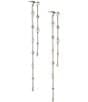 Color:Silver - Image 1 - Siren Pearl and Crystal Long Linear Earrings