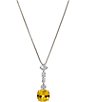 Color:Silver/Yellow - Image 1 - Soleil Yellow Cushion Cut CZ Pendant Necklace