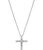 Color:Silver - Image 1 - Spring Oval Crystal Cross Short Pendant Necklace