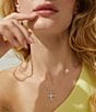 Color:Silver - Image 2 - Spring Oval Crystal Cross Short Pendant Necklace