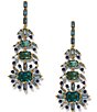 Nadri Stellar Multi Feather Drop Earrings, Color:Blue - Image 1