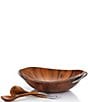 Nambe Braid Salad Bowl with Servers, Color:Silver - Image 1