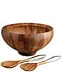 Nambe Yaro Salad Bowl With Servers - Image 1