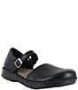 Color:Soft Black Leather - Image 1 - Catania Leather Mary Jane Flats