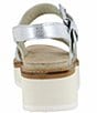 Color:Soft Silver - Image 2 - Crepe Leather Platform Wedge Sandals