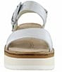 Color:Soft Silver - Image 4 - Crepe Leather Platform Wedge Sandals