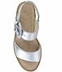 Color:Soft Silver - Image 5 - Crepe Leather Platform Wedge Sandals