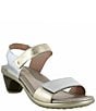 Color:Silver/Radiant Gold - Image 1 - Extant Leather Banded Heeled Sandals
