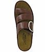 Color:Chestnut Leather - Image 5 - Frey Buckle Leather Slide Sandals