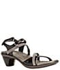 Naot Innovate Leather Rhinestone Detail Block Heel Dress Sandals - Image 1