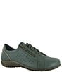 Color:Hunter Green Leather/Pewter Leather - Image 2 - Moko Perforated Leather Zip Orthotic Friendly Shoes