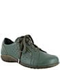 Color:Hunter Green Leather/Pewter Leather - Image 1 - Moko Perforated Leather Zip Orthotic Friendly Shoes