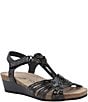 Naot Starlet Snake Embossed Leather Ankle Strap Wedge Sandals - Image 1