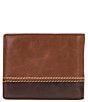 Color:Chestnut - Image 2 - Nash Palermo Flip Passcase Leather Wallet