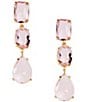 Natasha Accessories 3 Stone Linear Earrings - Image 1